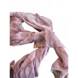 SIMSTIKY Soft Lilac Silk Chiffon Scarf 24” X  72”